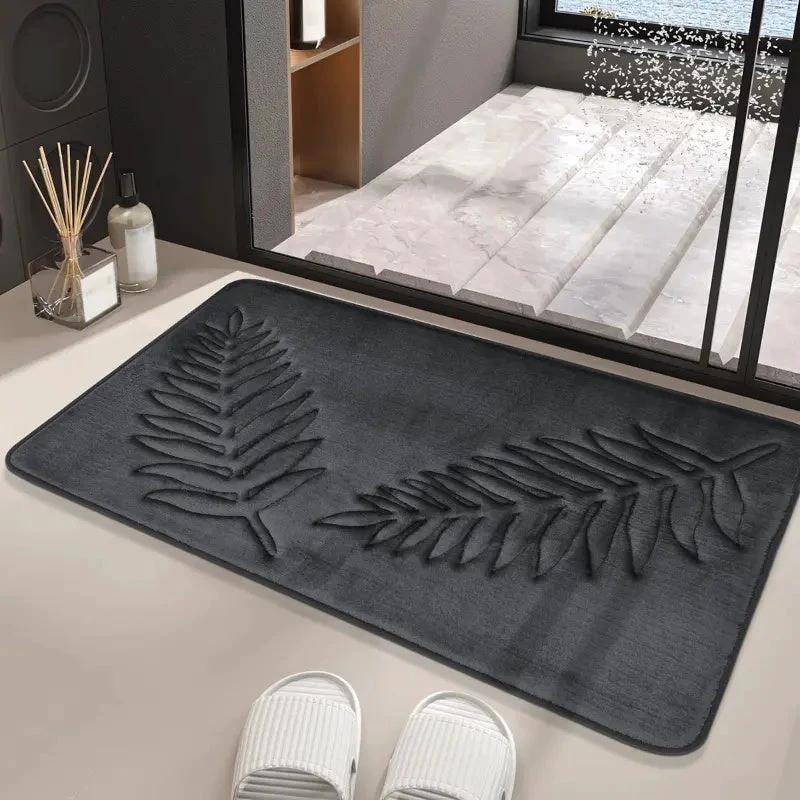 Lush Leaf Comfort Bath Mat Set - 2Pcs by Casa & Beyond