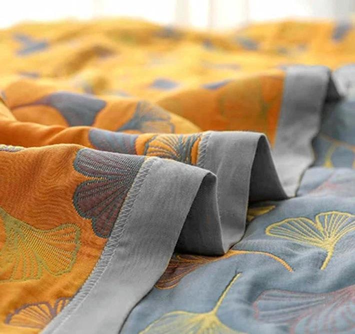 Ginkgo Leaf Throw Blanket by Casa & Beyond