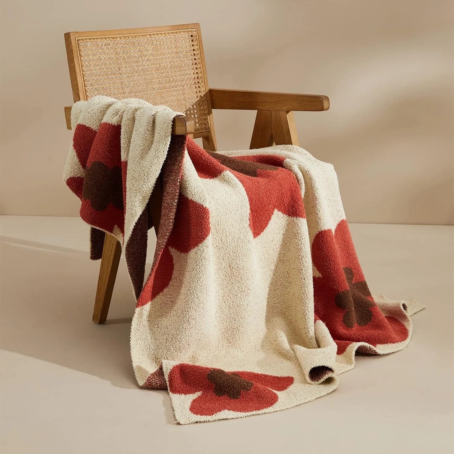 Aurora Bloom | Floral Knitted Blanket by Casa & Beyond