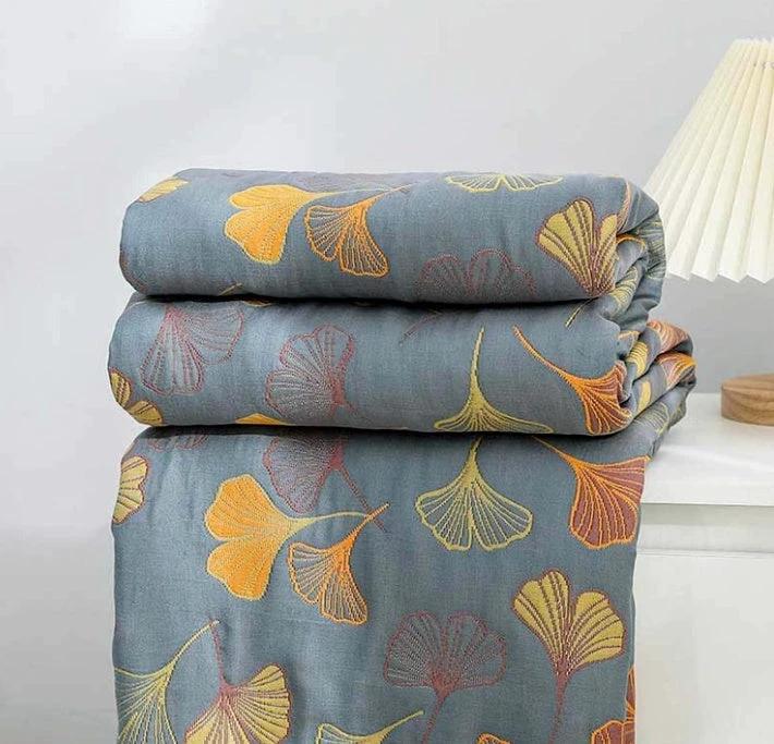 Ginkgo Leaf Throw Blanket by Casa & Beyond