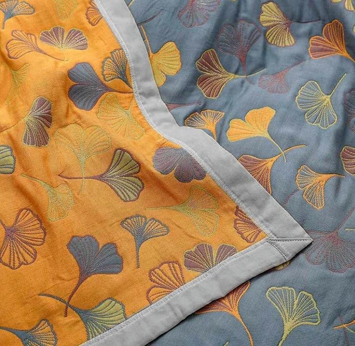 Ginkgo Leaf Throw Blanket by Casa & Beyond