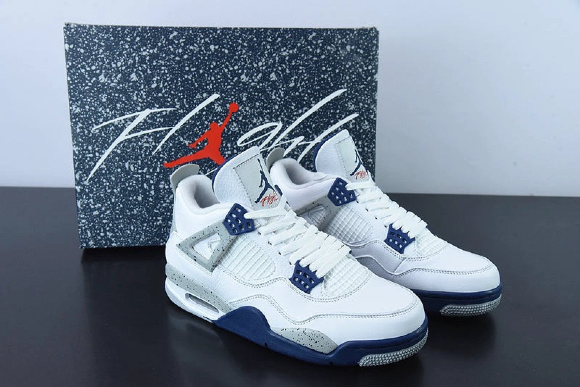 Air Jordan 4 Retro White Midnight Navy by Air Jordan