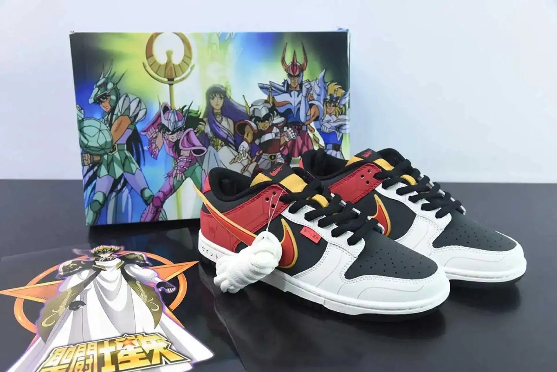 Saint Seiya x Nike Dunk Low Custom Red Black White by Air Jordan