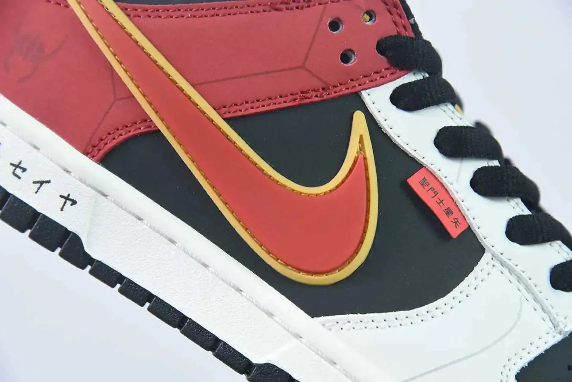 Saint Seiya x Nike Dunk Low Custom Red Black White by Air Jordan
