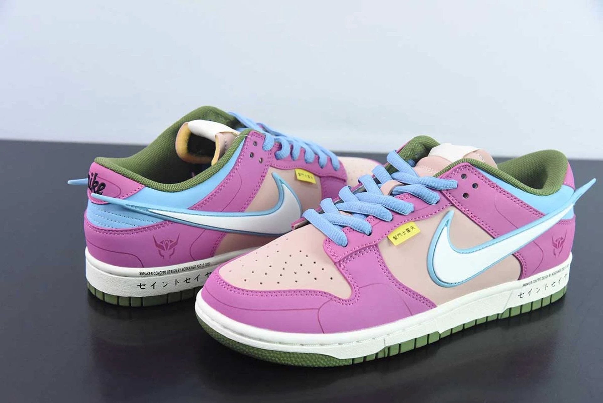 Saint Seiya x Nike Dunk Low Custom Purple Pink White by Air Jordan