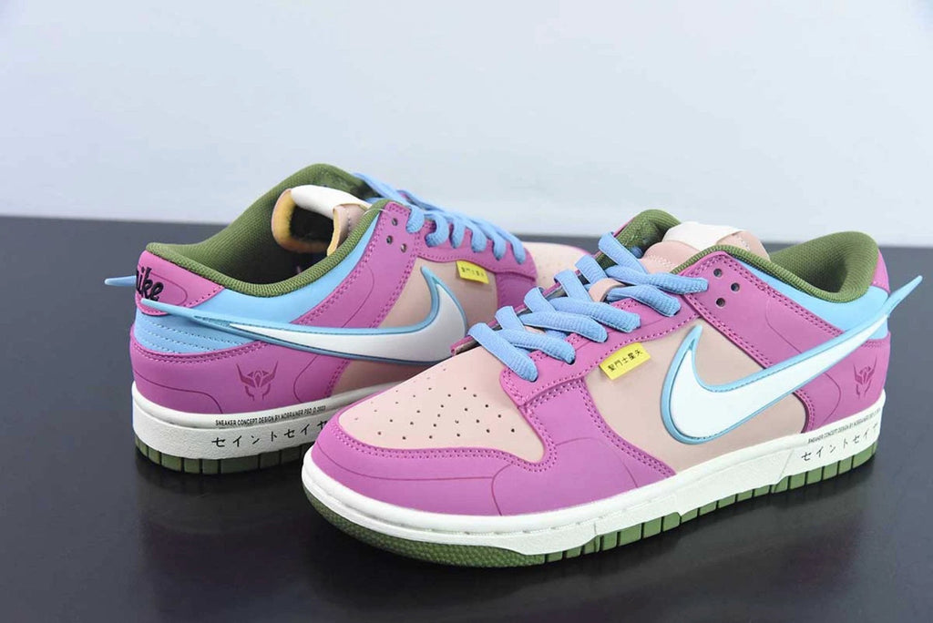Saint Seiya x Nike Dunk Low Custom Purple Pink White by Air Jordan