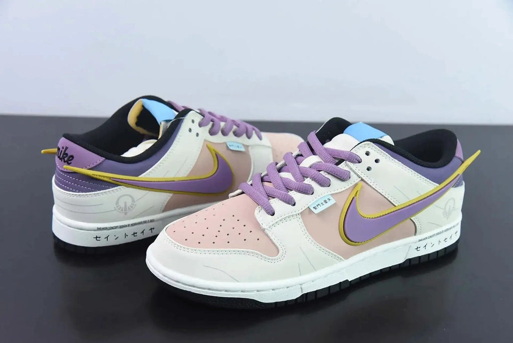 Saint Seiya x Nike Dunk Low Custom White Purple Pink by Air Jordan