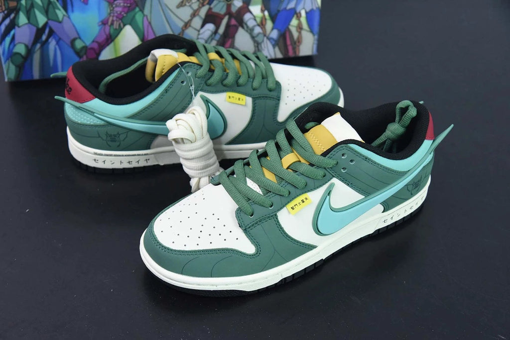 Saint Seiya x Nike Dunk Low Custom White Green by Air Jordan