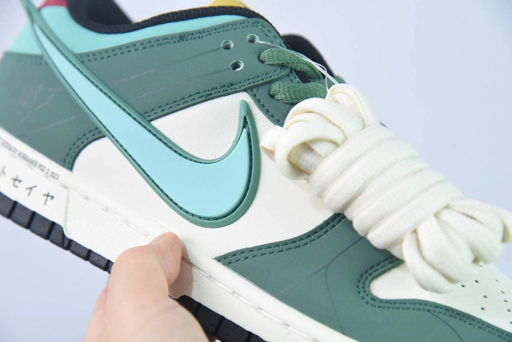 Saint Seiya x Nike Dunk Low Custom White Green by Air Jordan