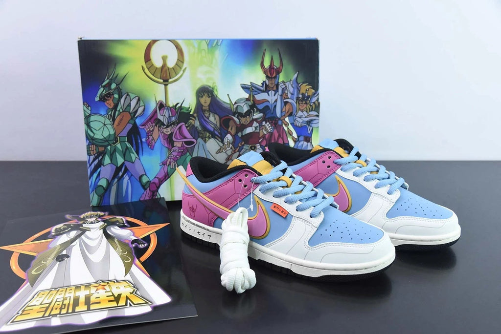Saint Seiya x Nike Dunk Low Custom Purple Blue White by Air Jordan