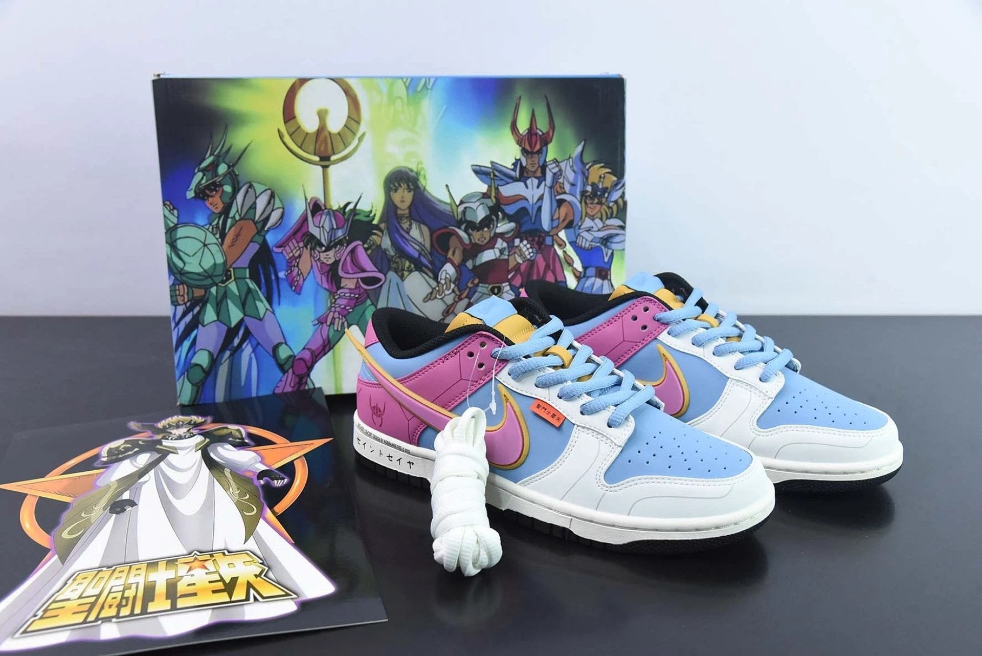 Saint Seiya x Nike Dunk Low Custom Purple Blue White by Air Jordan