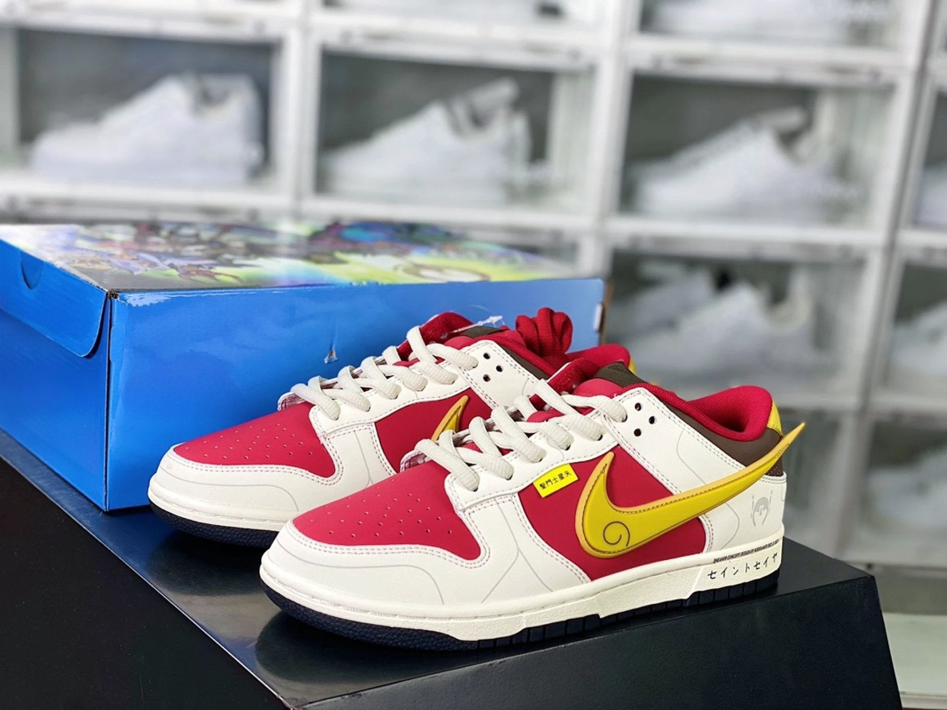 Saint Seiya x Nike Dunk Low Custom White Red Gold by Air Jordan