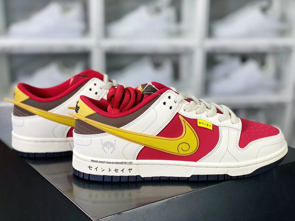 Saint Seiya x Nike Dunk Low Custom White Red Gold by Air Jordan