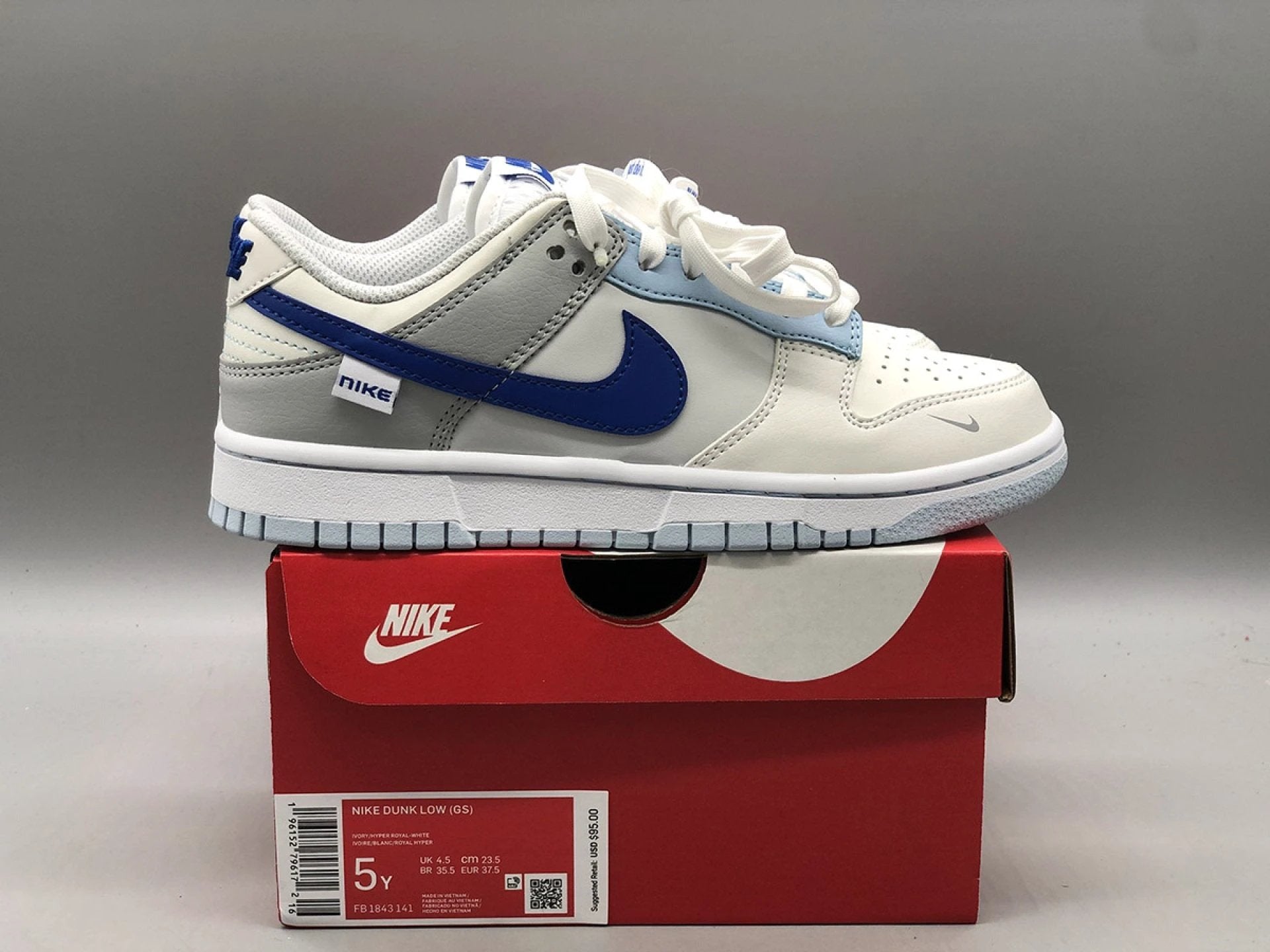 Dunk Low Ivory Hyper Royal by Air Jordan