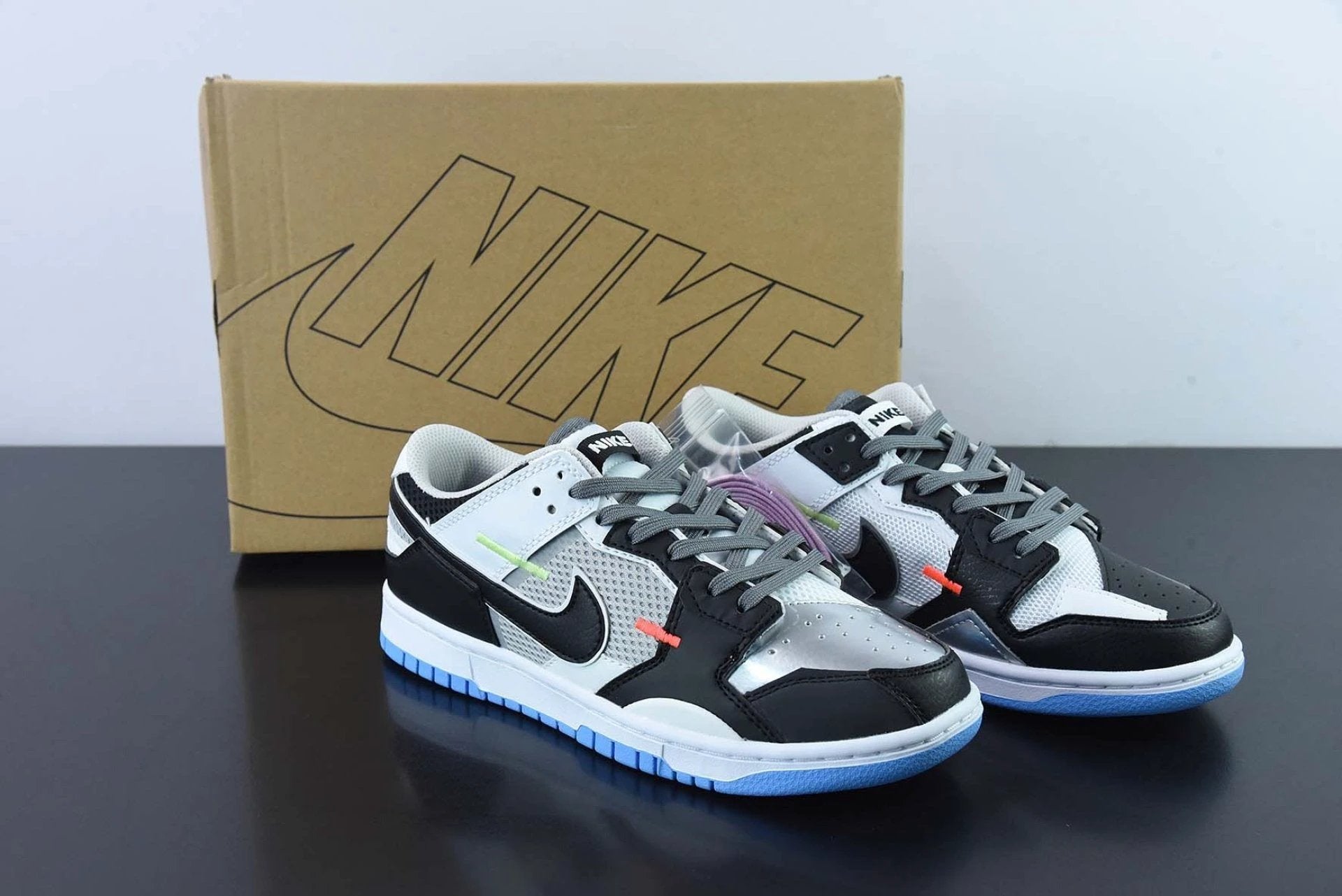 Dunk Low Scrap Black Neutral Grey University Blue White by Air Jordan