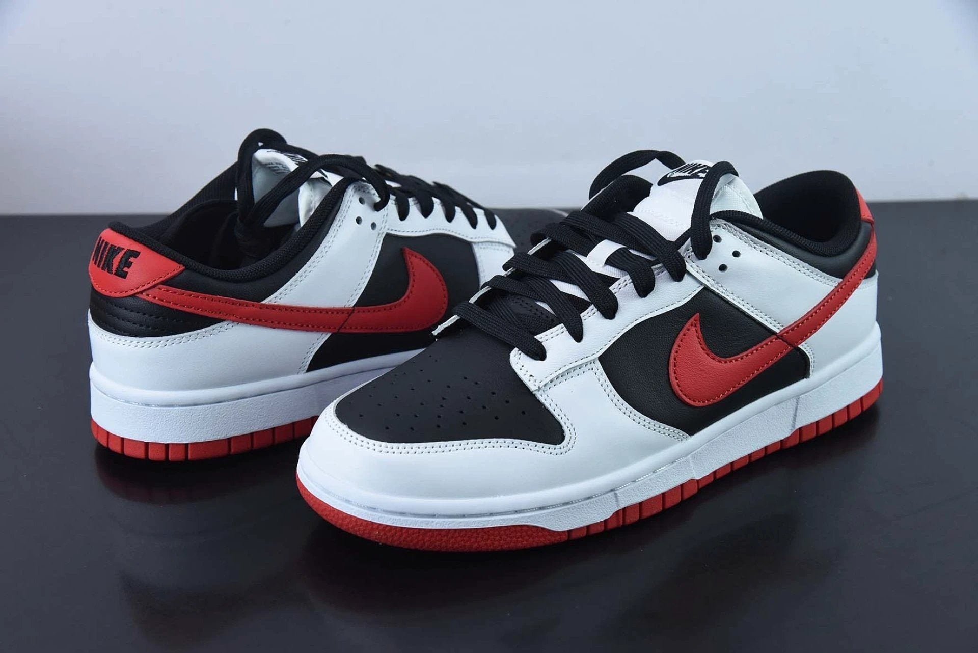 Dunk Low Retro White Black University Red by Air Jordan