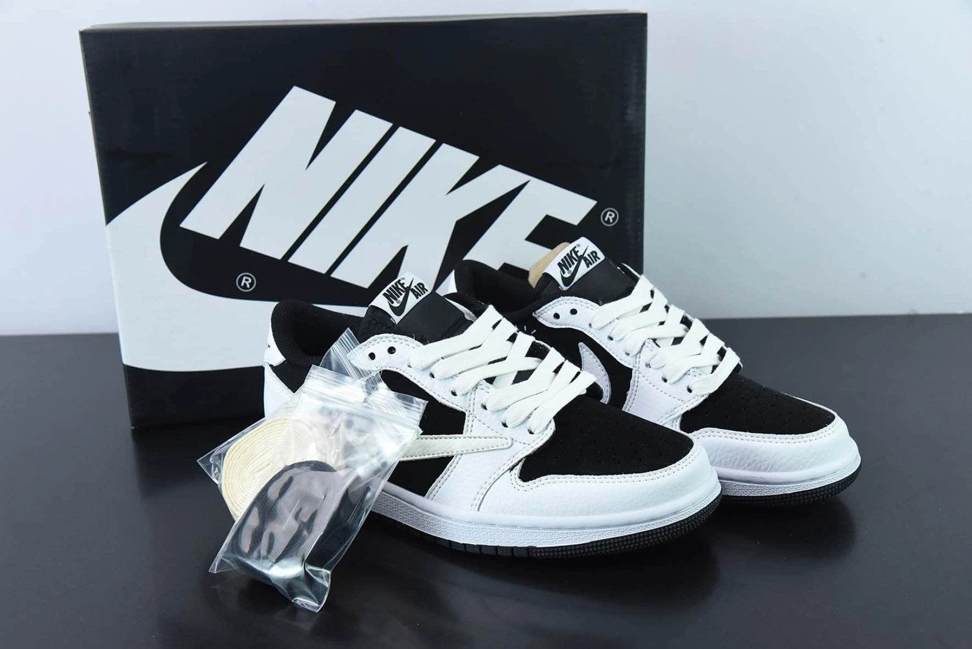 Travis Scott x Air Jordan 1 Low Black and White Panda Low DM7866-101c by Air Jordan