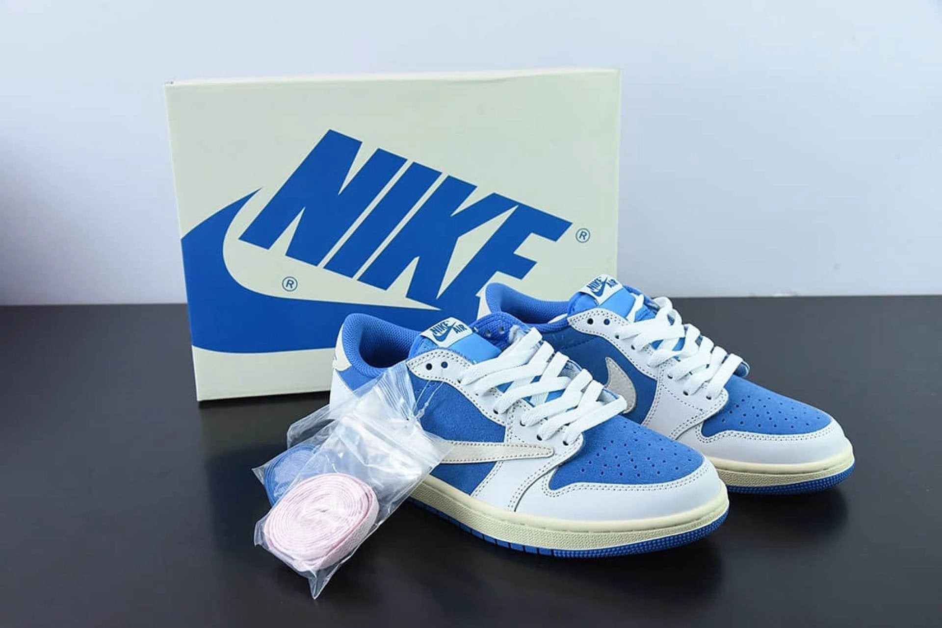 Travis Scott x Air Jordan 1 Low Fragment Design White Blue CQ4277-212 by Air Jordan