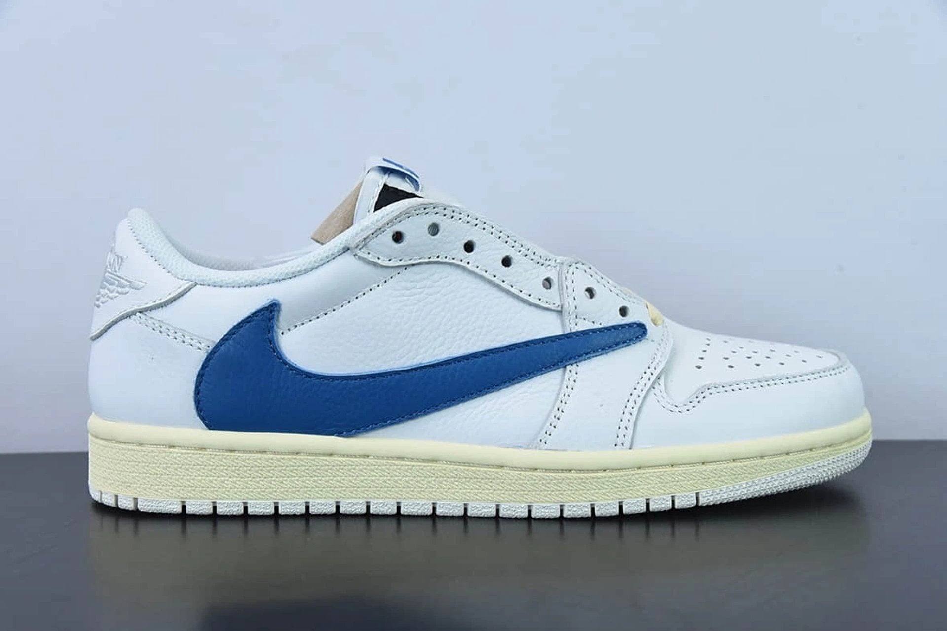 Travis Scott x Fragment x Nike Air Jordan 1 Low Cream White Blue CQ3277-100 by Air Jordan