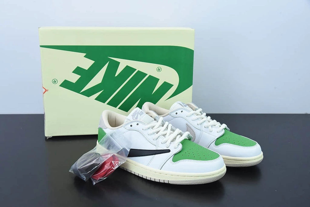 Travis Scott x Fragment x Nike Air Jordan 1 Low White Sail Green DM7866-716 by Air Jordan