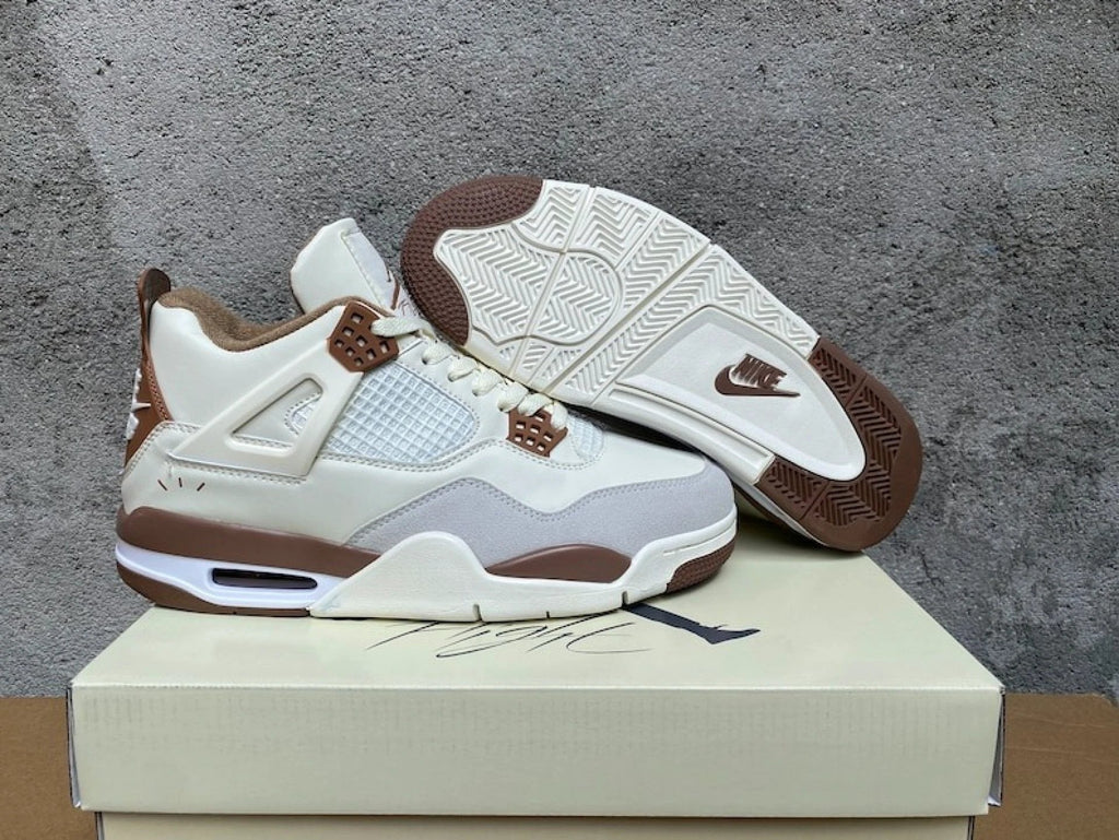 Air Jordan 4 White Brown Sneakers by Air Jordan