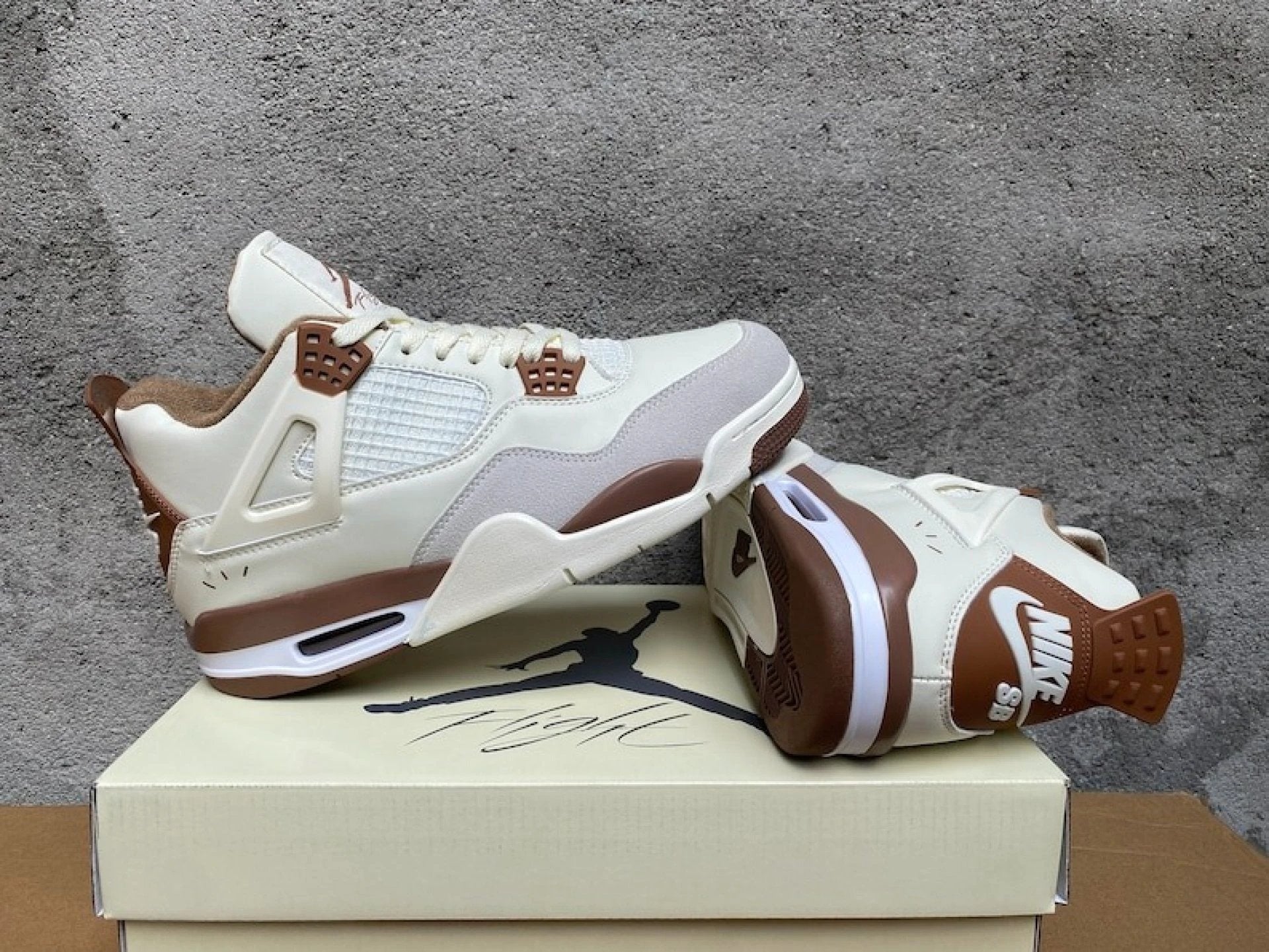 Air Jordan 4 White Brown Sneakers by Air Jordan