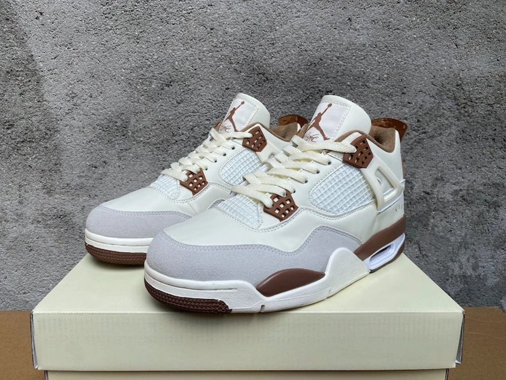 Air Jordan 4 White Brown Sneakers by Air Jordan