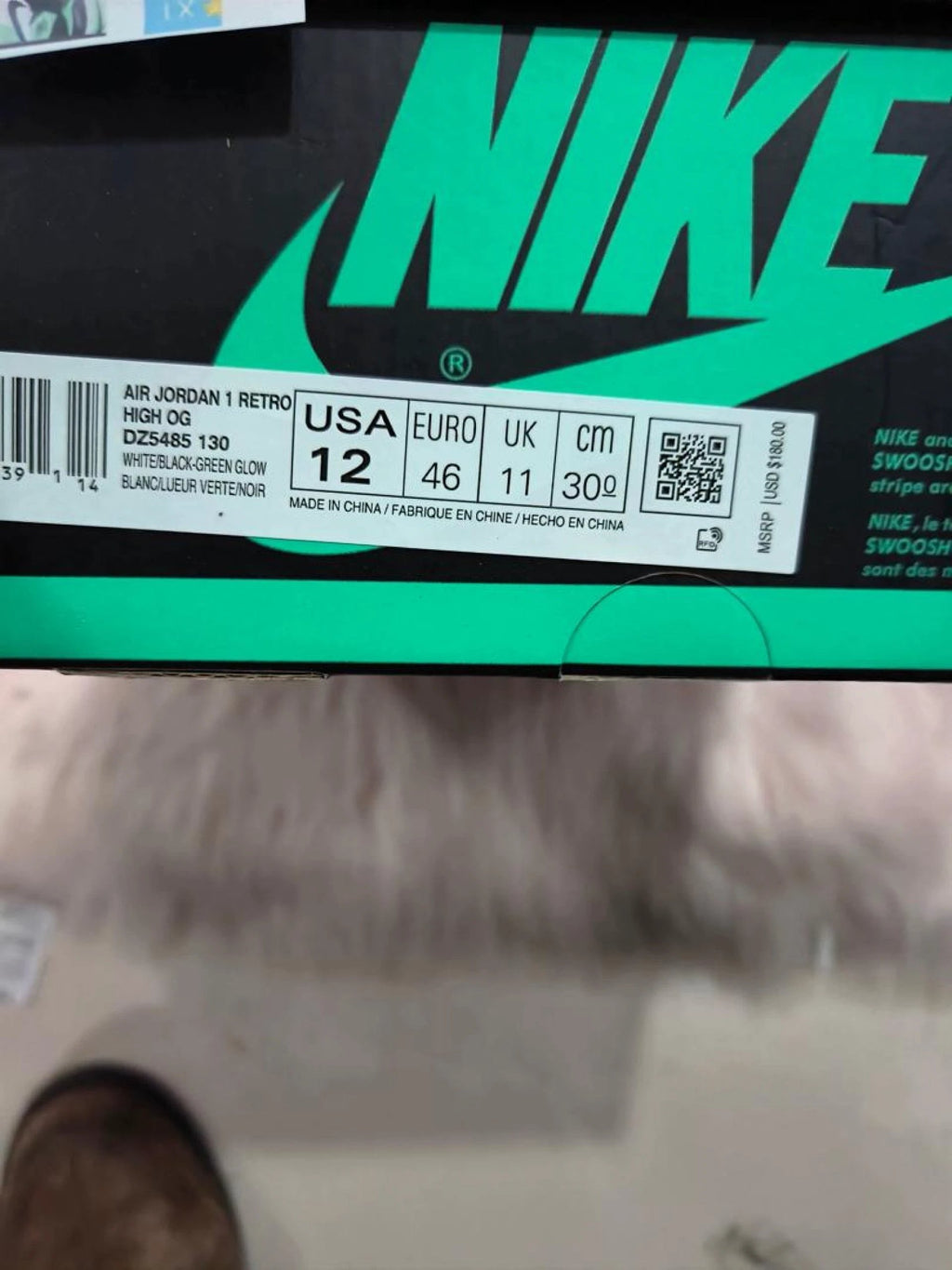 Air Jordan 1 High OG Green Glow DZ5485-130 by Air Jordan