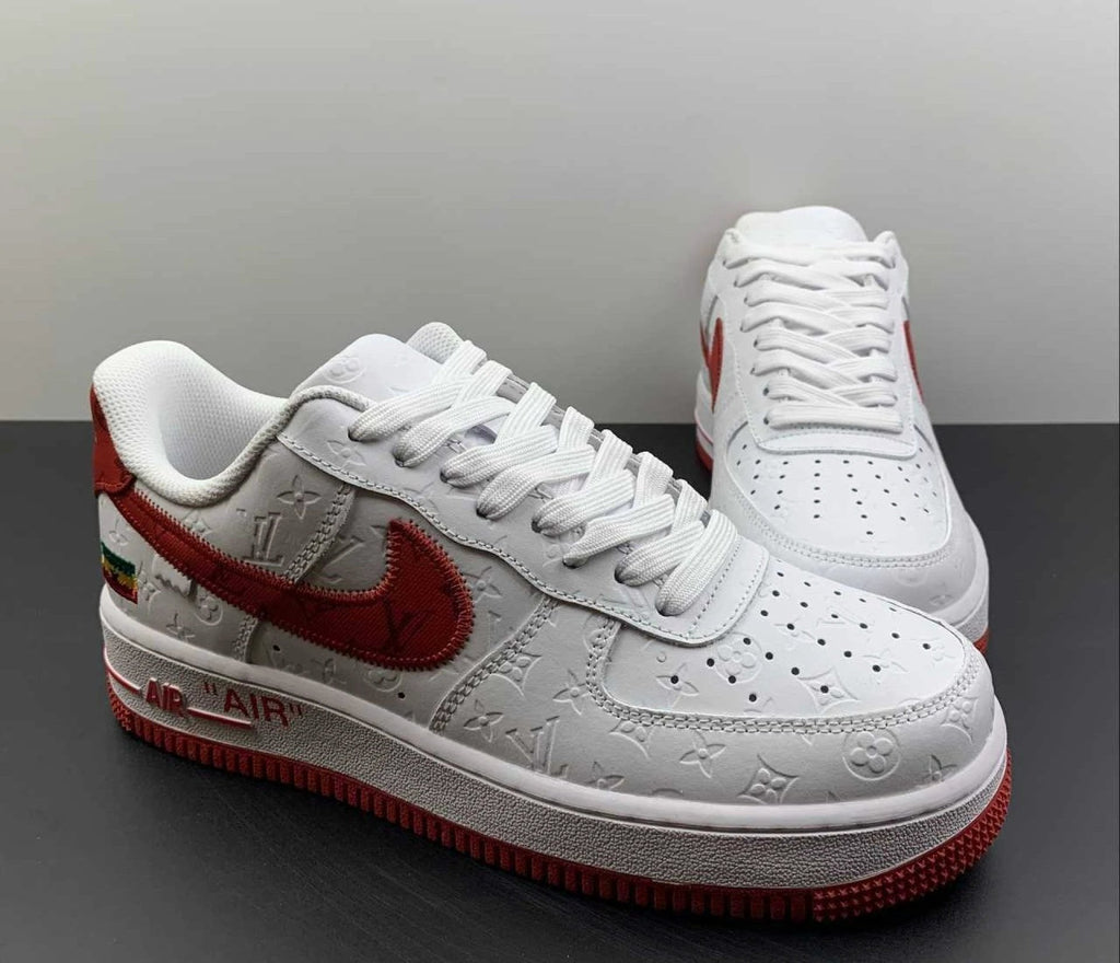 Air Force 1 Low Monogram White Red Off-White by Air Jordan