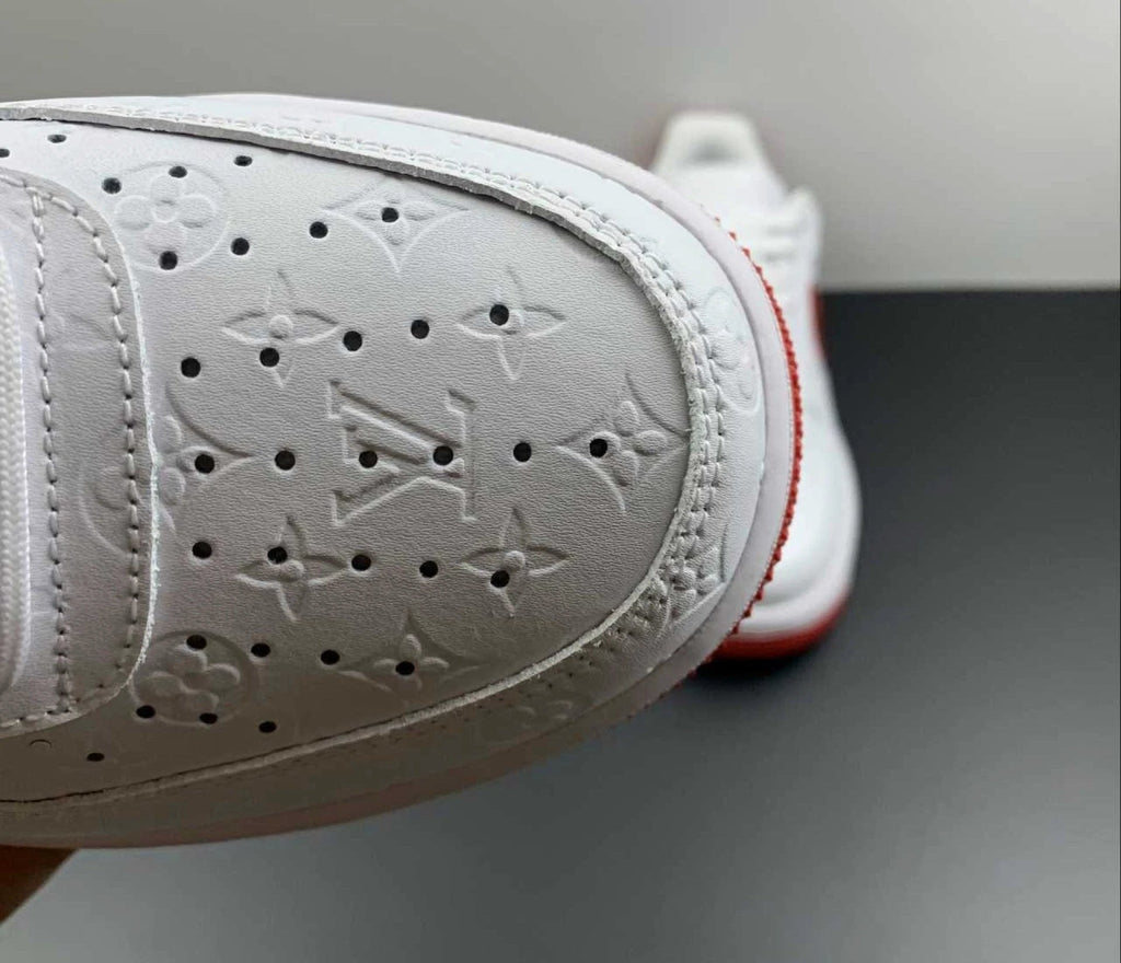Air Force 1 Low Monogram White Red Off-White by Air Jordan