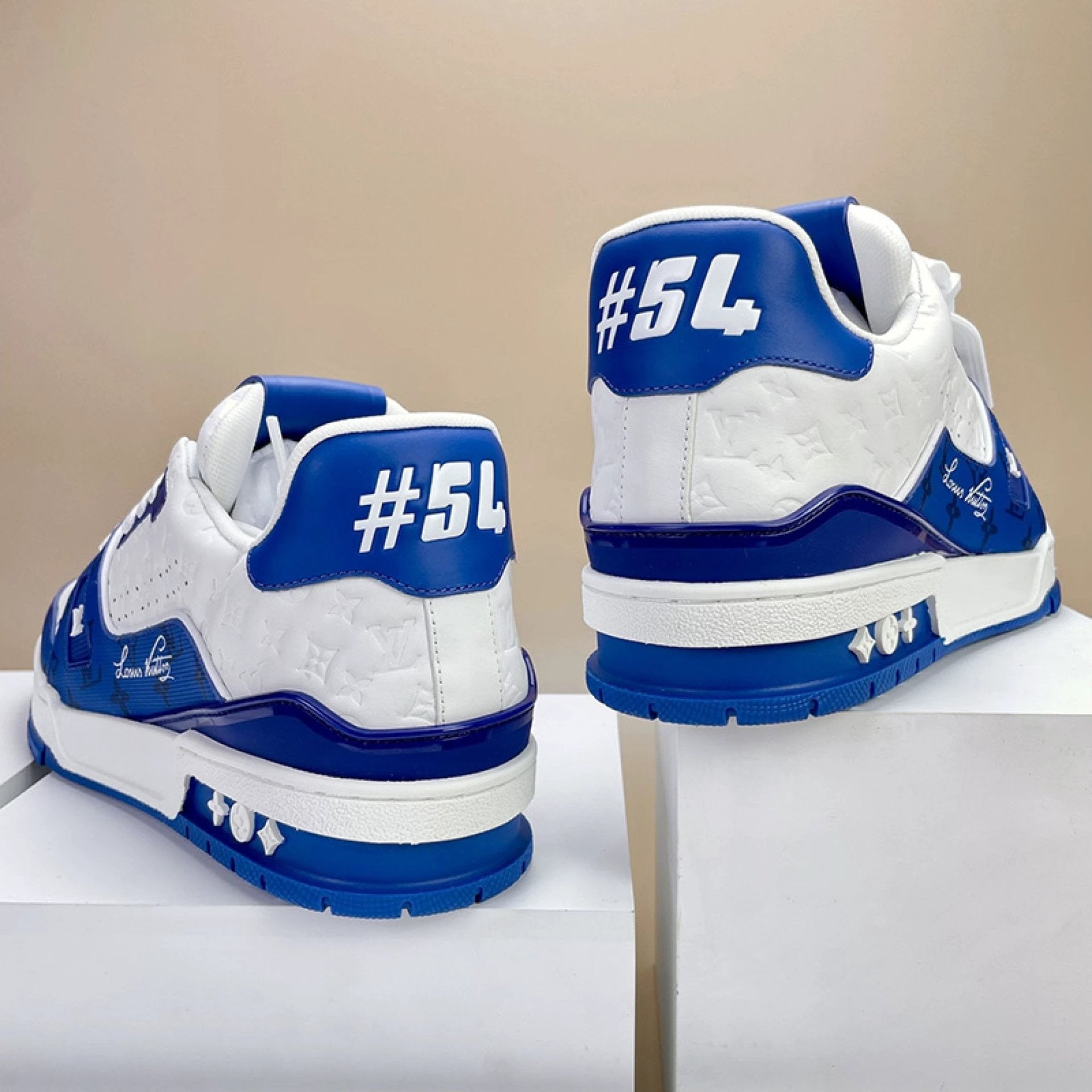 Luxury Virgil Trainer Sneakers #54 Signature Blue White by Air Jordan