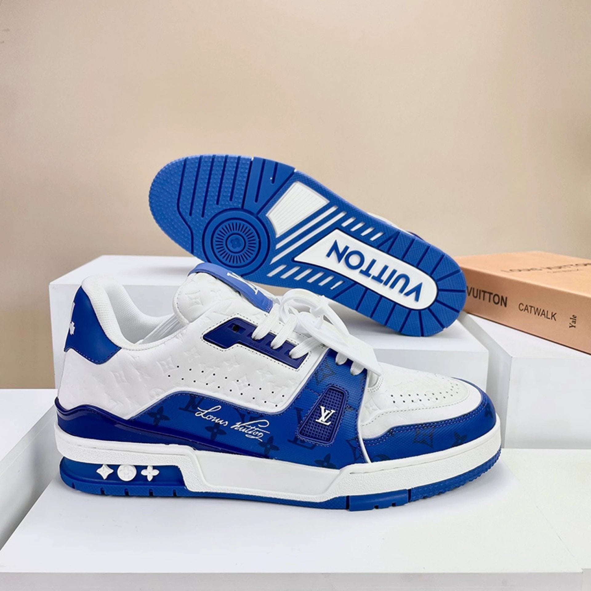 Luxury Virgil Trainer Sneakers #54 Signature Blue White by Air Jordan