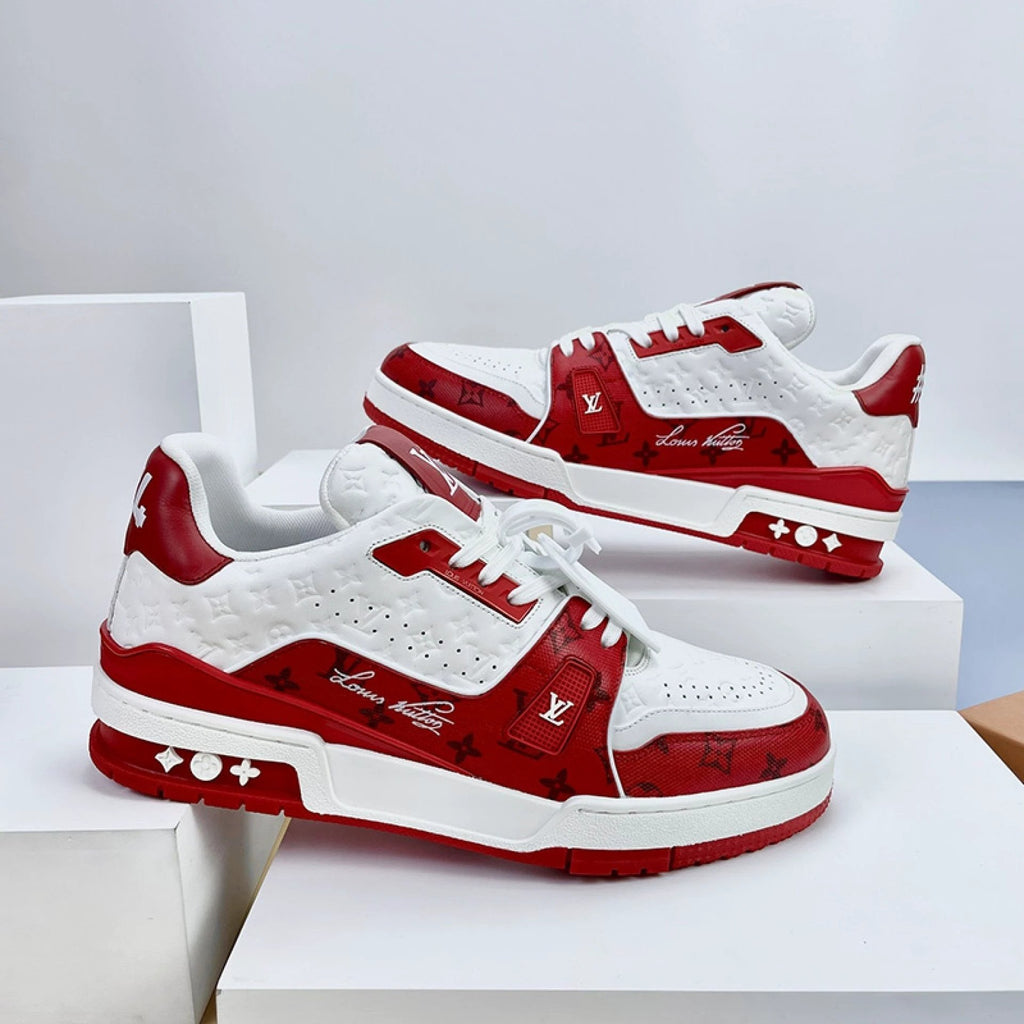 Luxury Virgil Trainer Sneakers #54 Signature Red White by Air Jordan