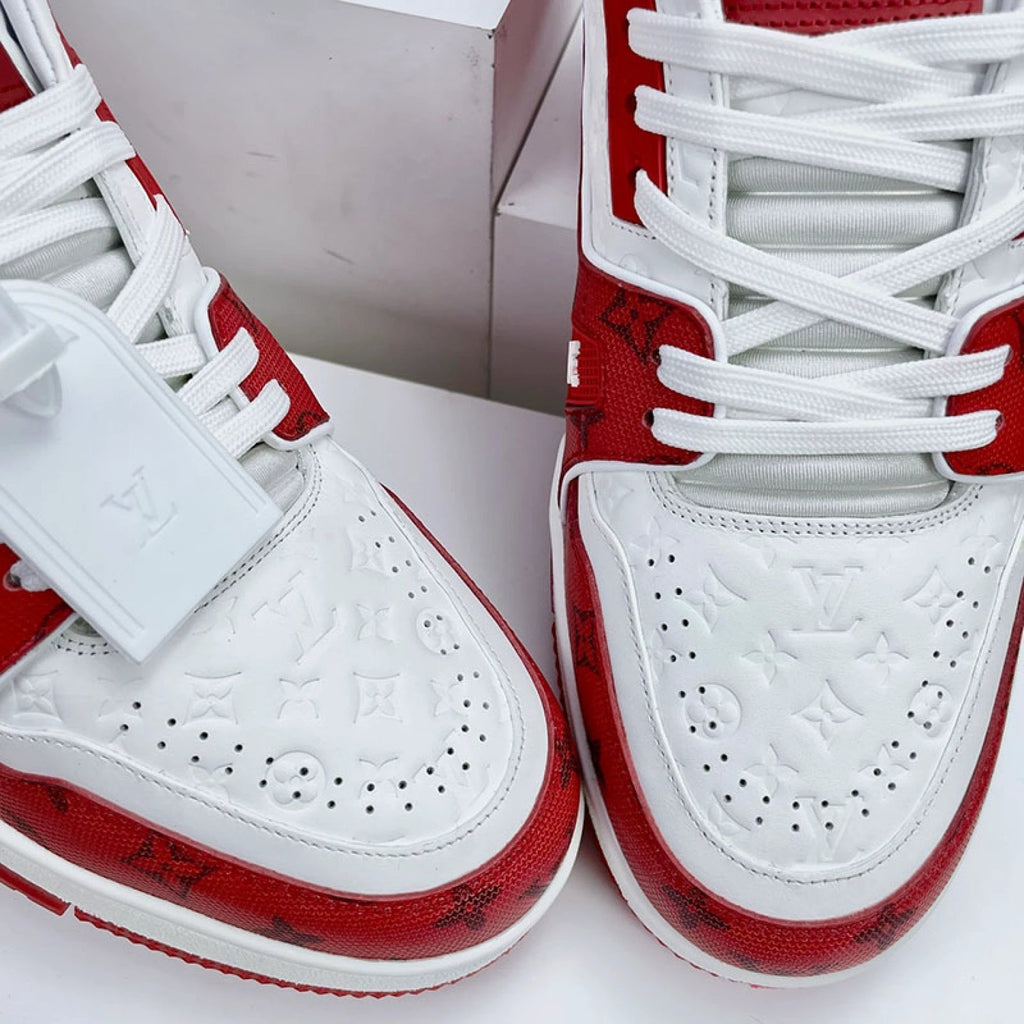 Luxury Virgil Trainer Sneakers #54 Signature Red White by Air Jordan