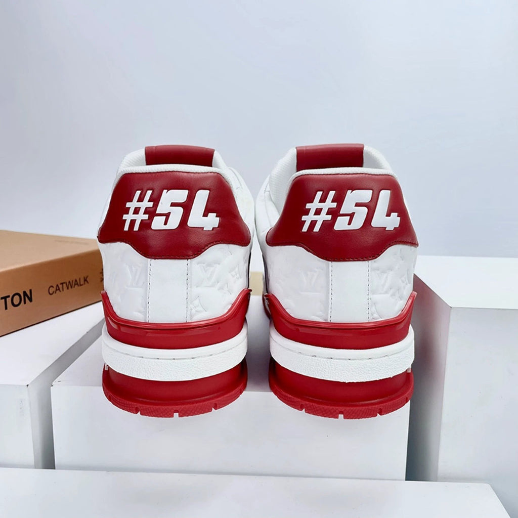 Luxury Virgil Trainer Sneakers #54 Signature Red White by Air Jordan