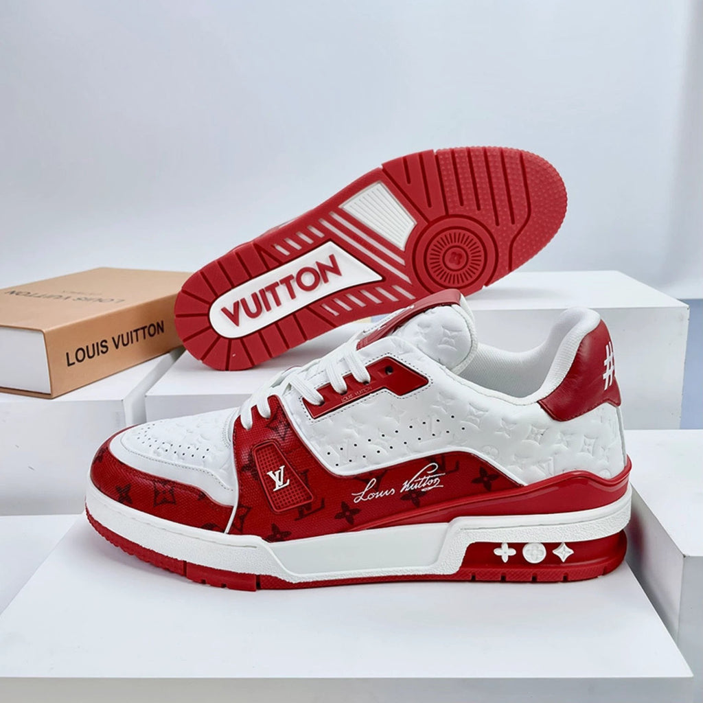 Luxury Virgil Trainer Sneakers #54 Signature Red White by Air Jordan