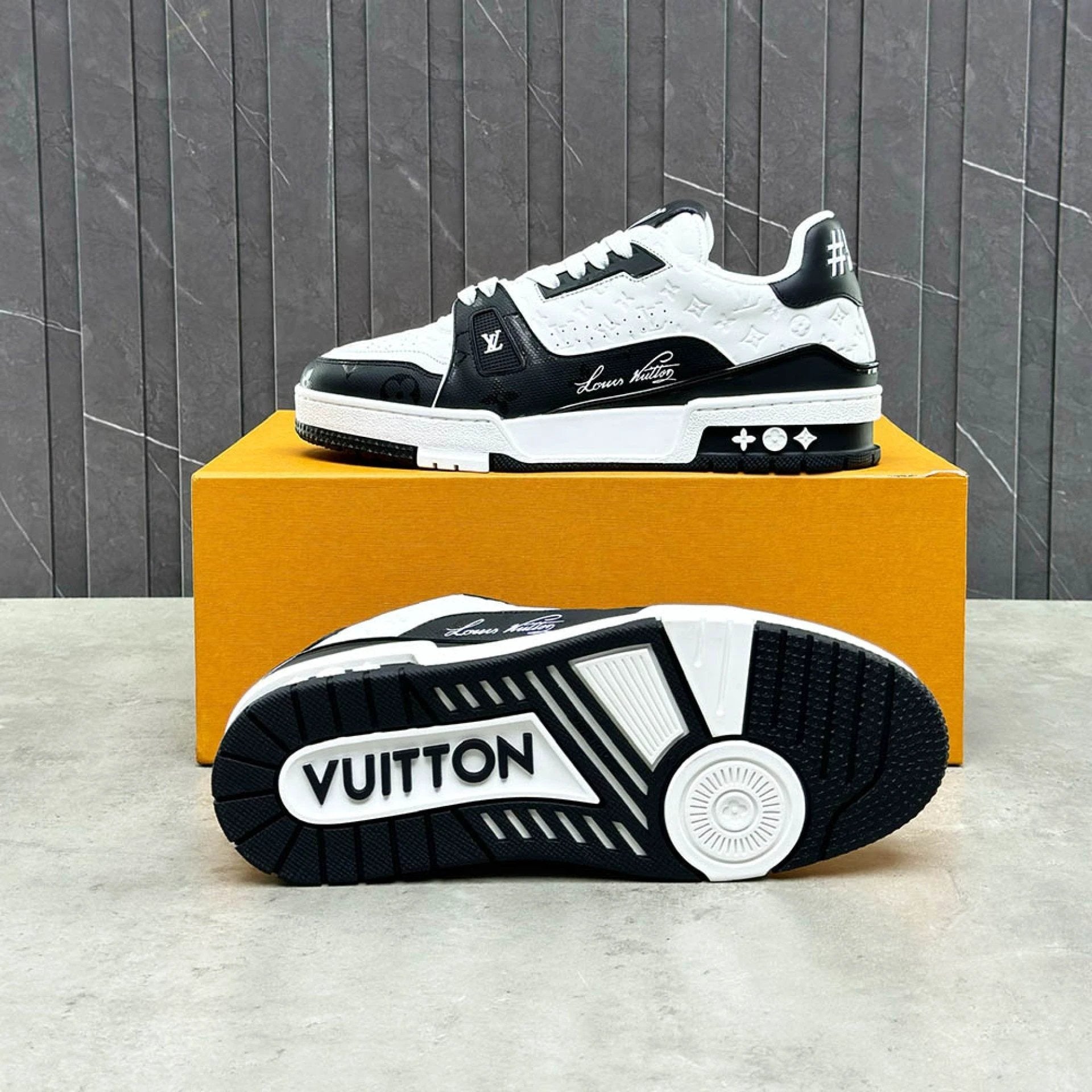 Luxury Virgil Trainer Sneakers #54 Black White by Air Jordan