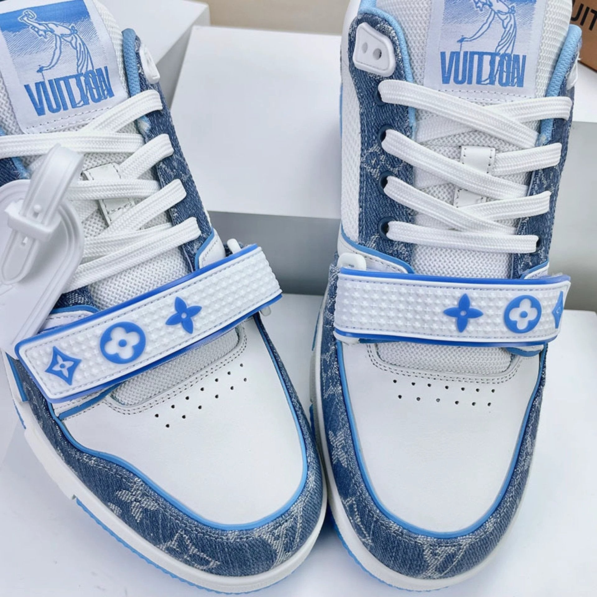 Luxury Virgil Trainer Sneakers Monogram Denim Blue by Air Jordan
