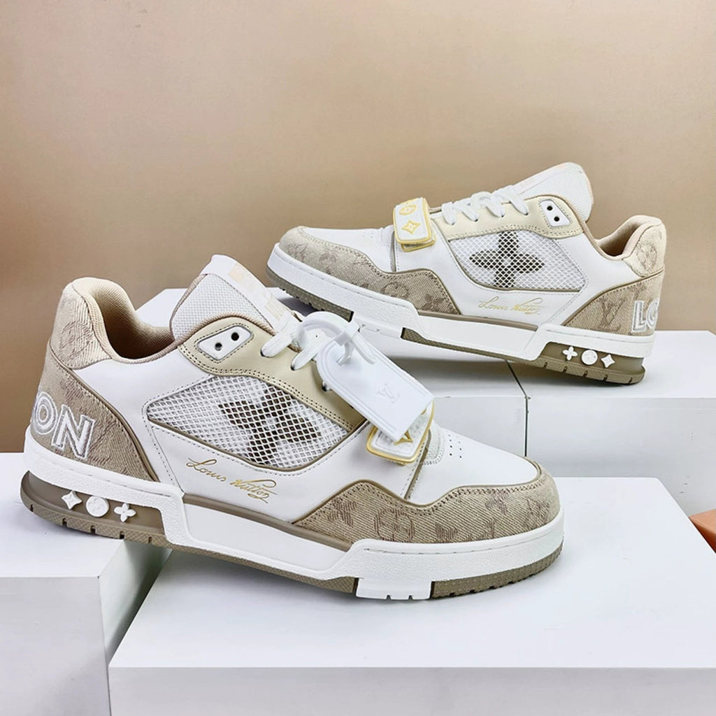 Luxury Virgil Trainer Sneakers Beige White by Air Jordan