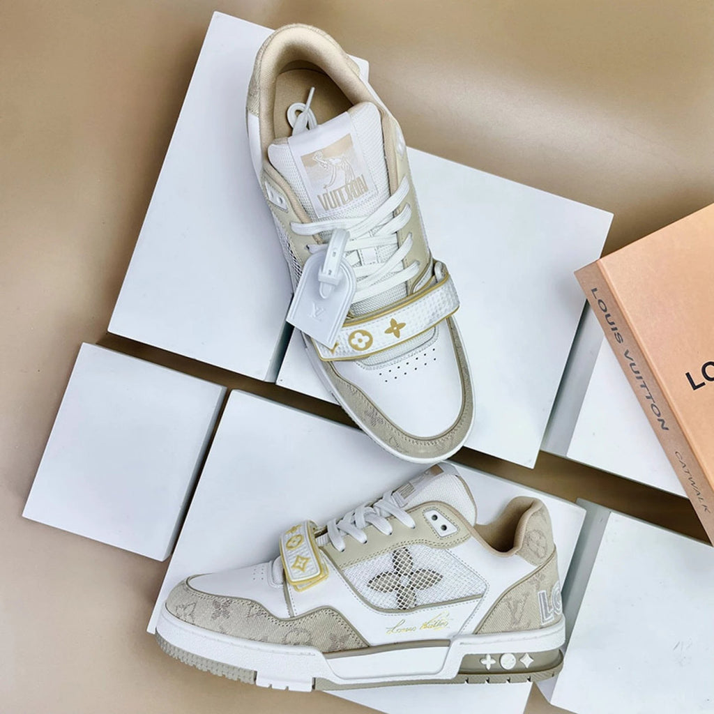 Luxury Virgil Trainer Sneakers Beige White by Air Jordan