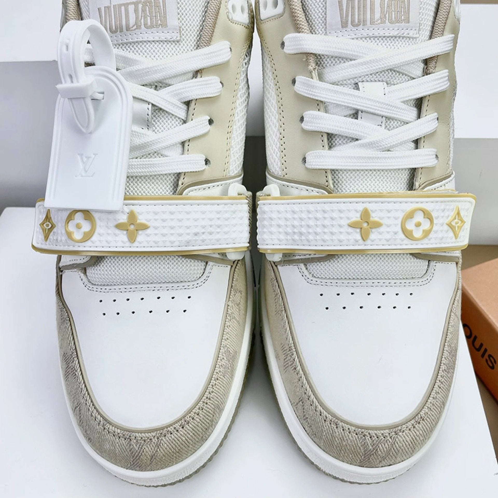 Luxury Virgil Trainer Sneakers Beige White by Air Jordan