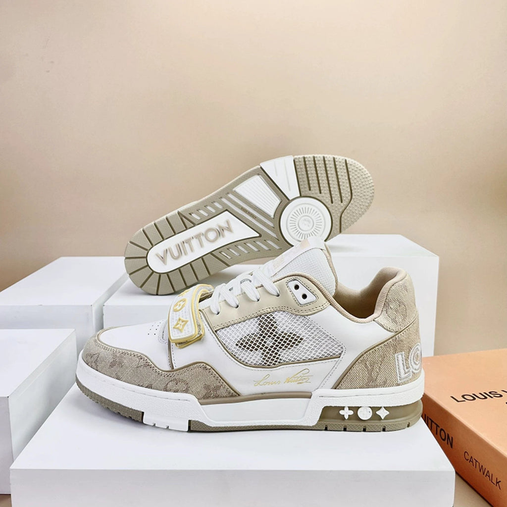 Luxury Virgil Trainer Sneakers Beige White by Air Jordan