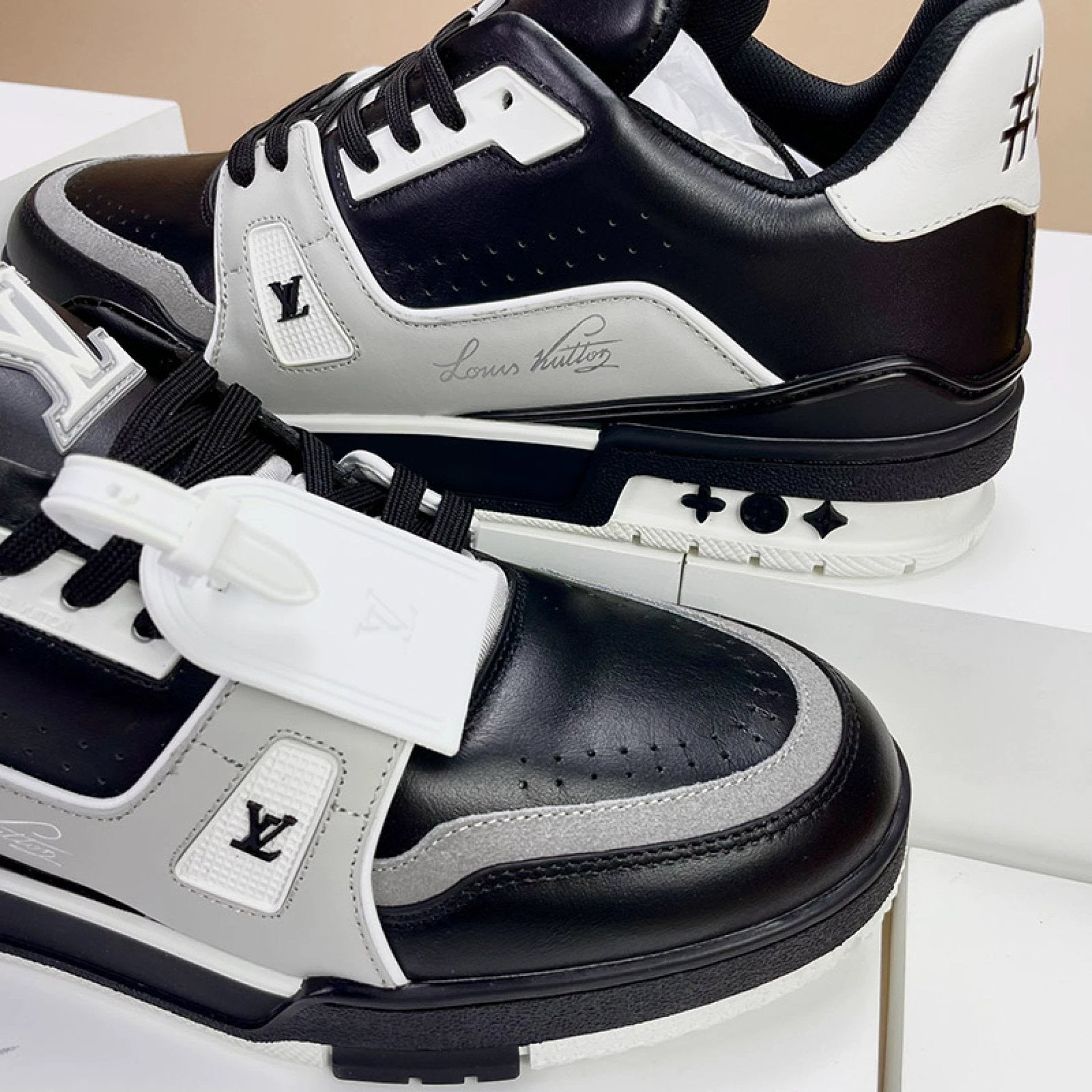 Luxury Virgil Trainer Sneakers Black Grey White by Air Jordan