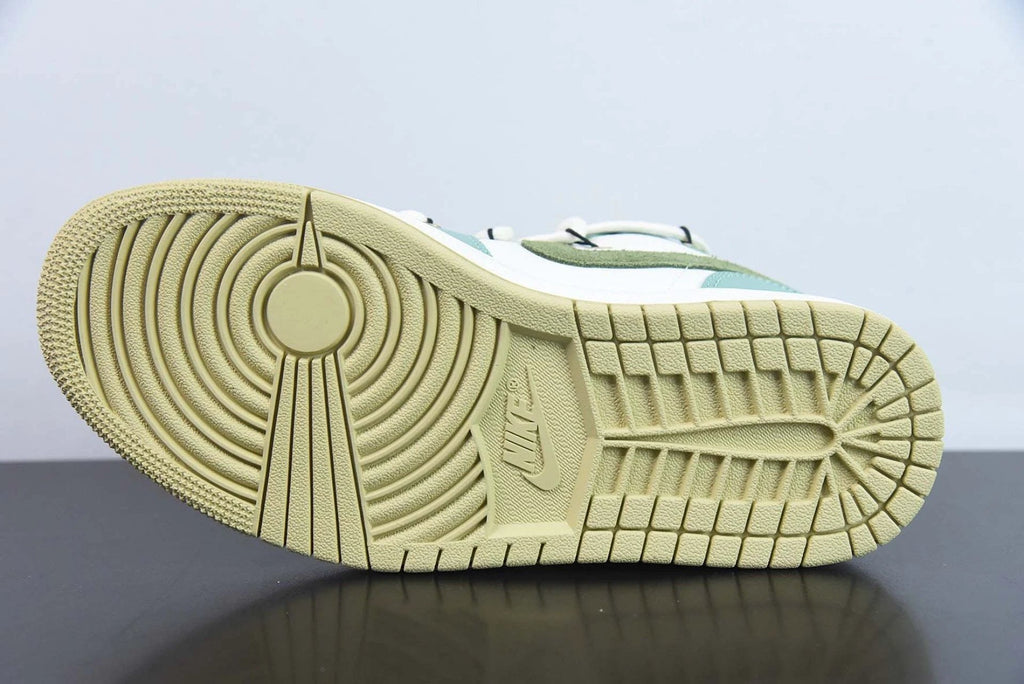 Custom Air Jordan 1 Low Sail White Oil Green by Air Jordan