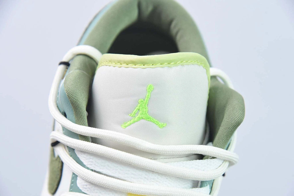 Custom Air Jordan 1 Low Sail White Oil Green by Air Jordan