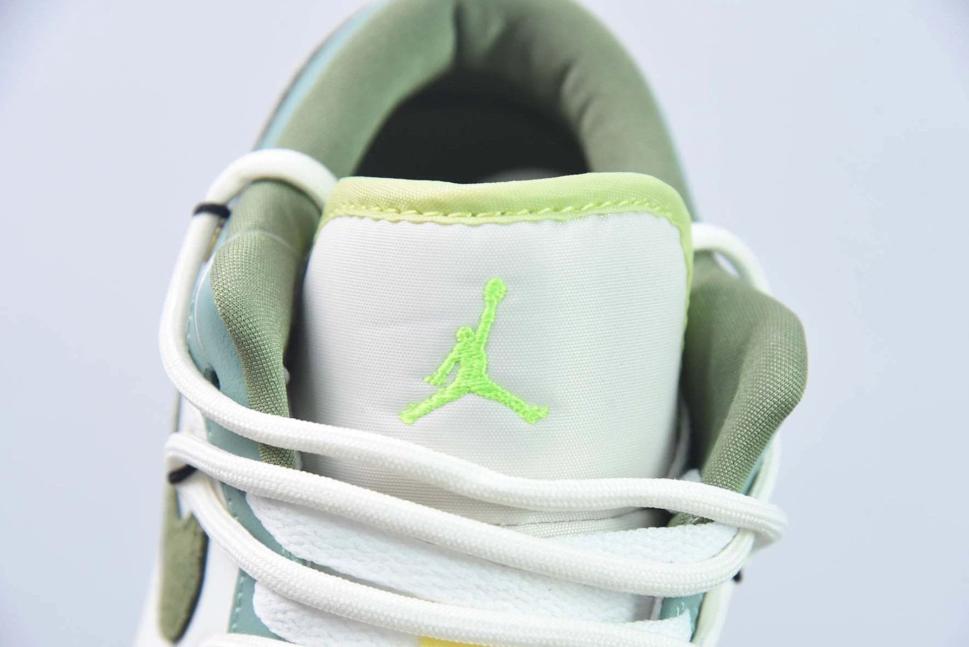Custom Air Jordan 1 Low Sail White Oil Green by Air Jordan