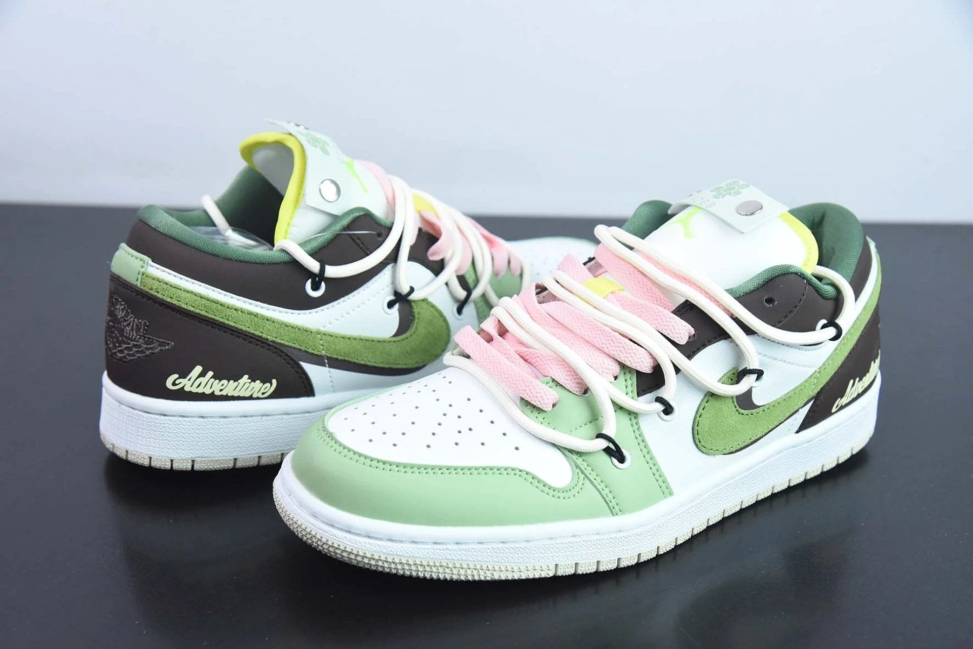 Custom Air Jordan 1 Low Sail White Oil Green by Air Jordan