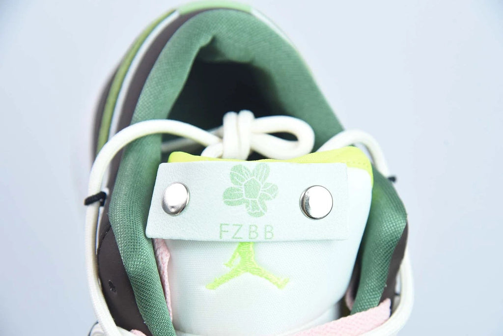 Custom Air Jordan 1 Low Sail White Oil Green by Air Jordan
