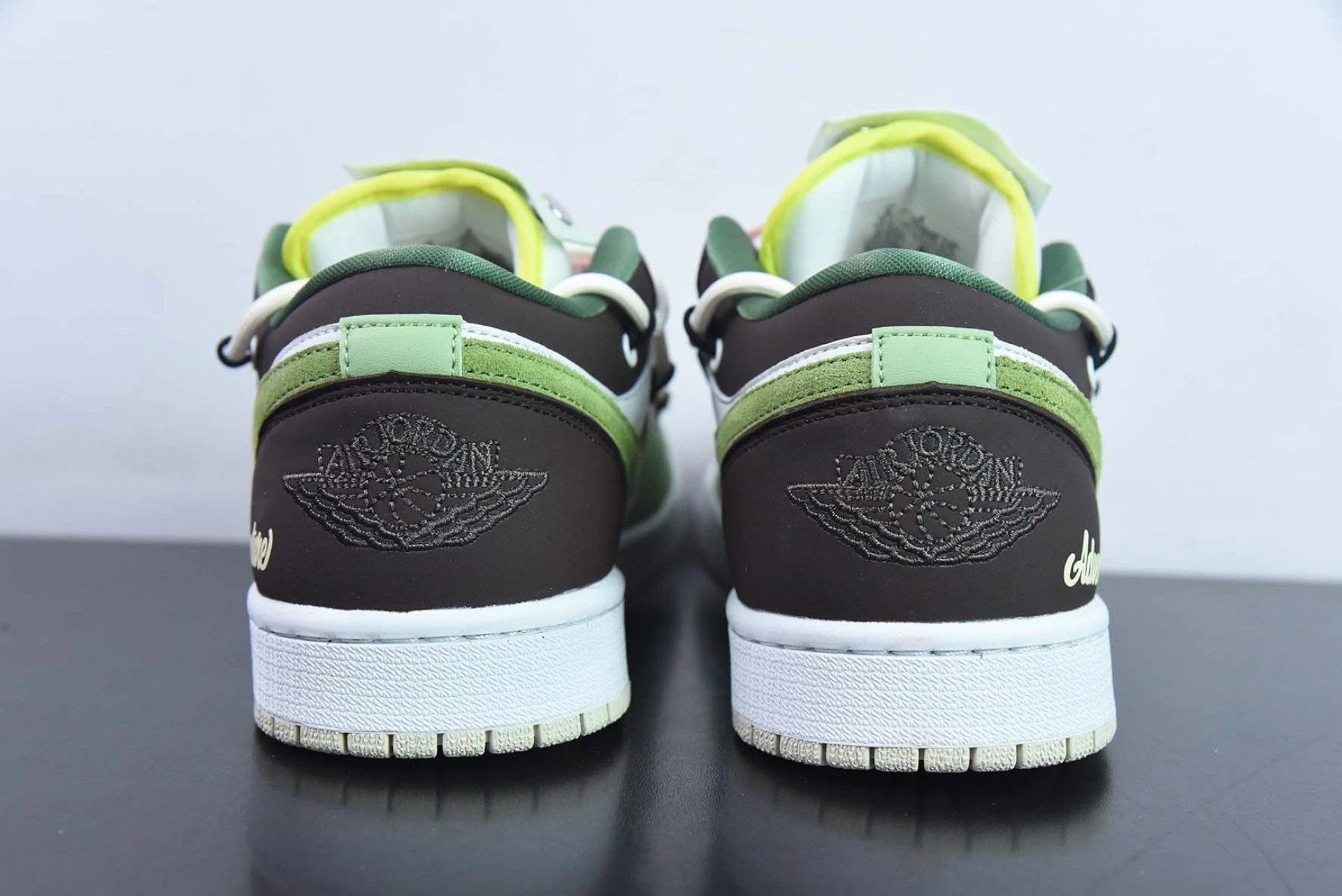 Custom Air Jordan 1 Low Sail White Oil Green by Air Jordan