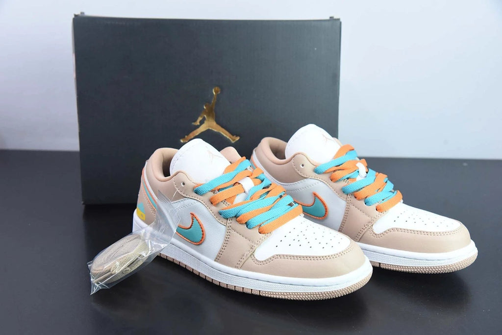 Custom Air Jordan 1 Low Sunset Haze White Bright Citrus by Air Jordan